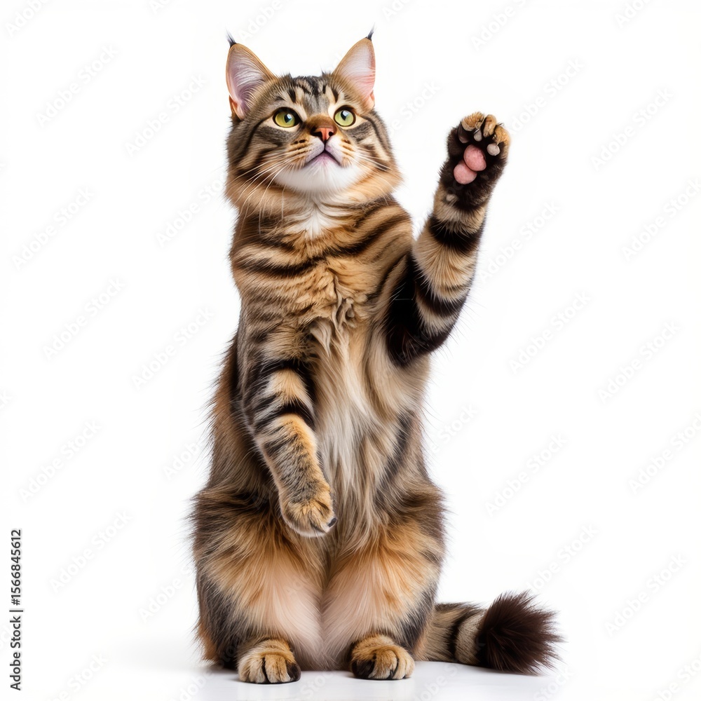 Obraz premium The moment of cute pet kitten lifting claws