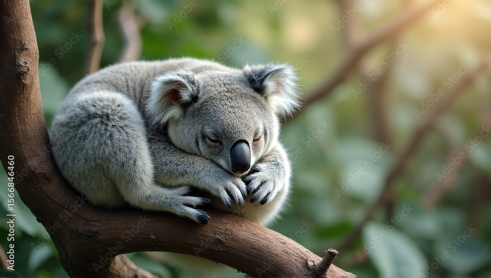 Obraz premium Sleeping koala on the tree