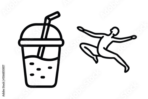 Drink and dancer straw beverage