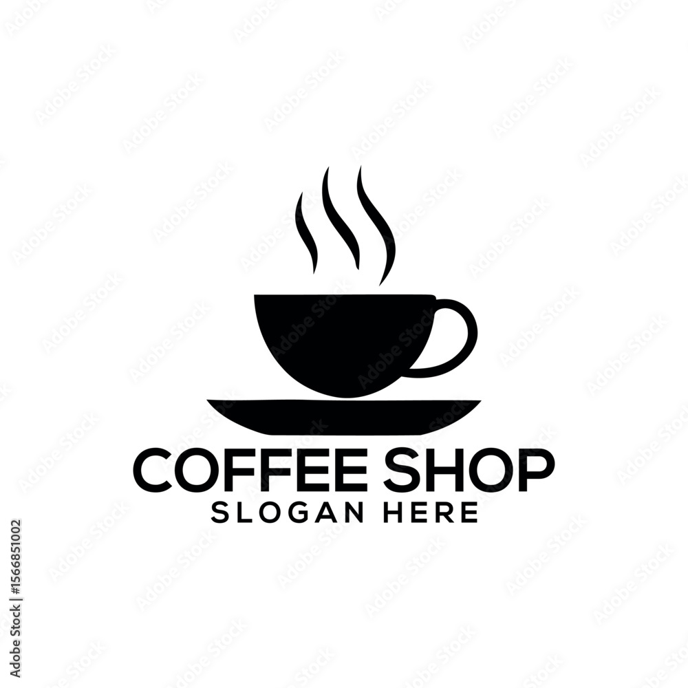 coffee shop silhouette logo vector line art logo design coffee shop silhouette logo vector line art logo design