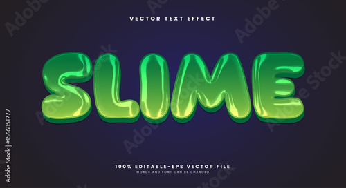 Slime Chrome Style 3d editable text effect template