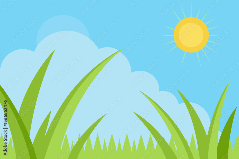 Obraz premium A Stunning Vector Background Of A Summer Day From The Edge Of A Forest With A View