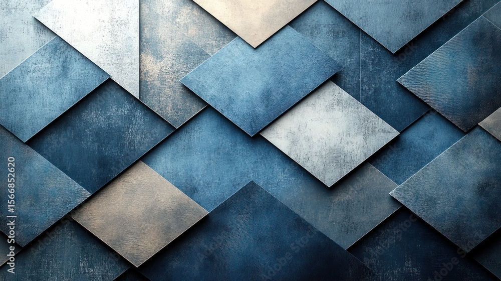 Vibrant blue geometric shapes overlap, highlighting texture and depth Vibrant blue geometric shapes overlap, highlighting texture and depth