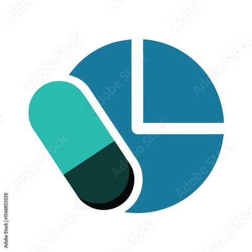 Prescription Pill and Tablet Icon in Flat Style