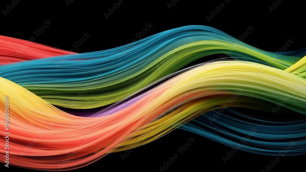 Faszinierende Farbenspiele: Harmonische Wellenbewegungen in kräftigen Tönen