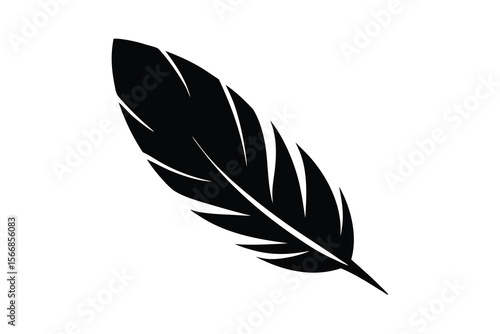 A simple feather  icon silhouette vector 