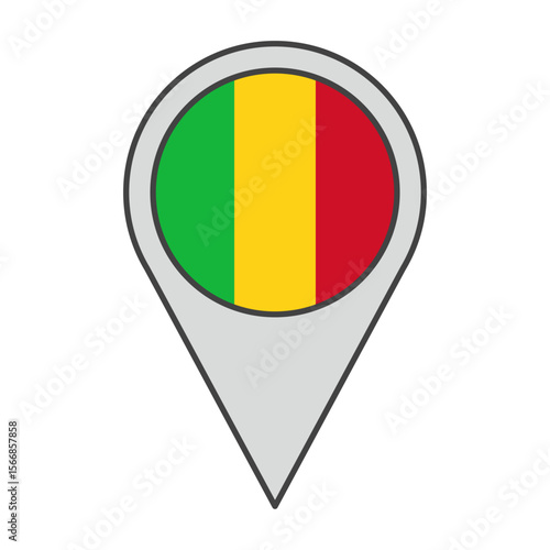 Vector illustration of a geolocation tag colored with the flag of Mali Free Download Vector illustration of a geolocation tag colored with the flag of Mali - GFXLoad