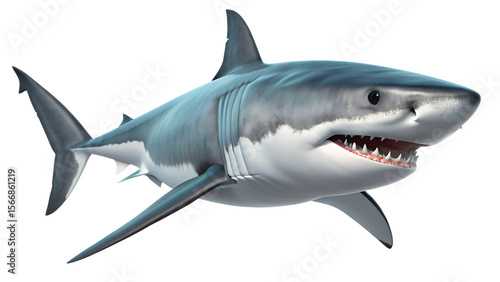 great white shark isolated