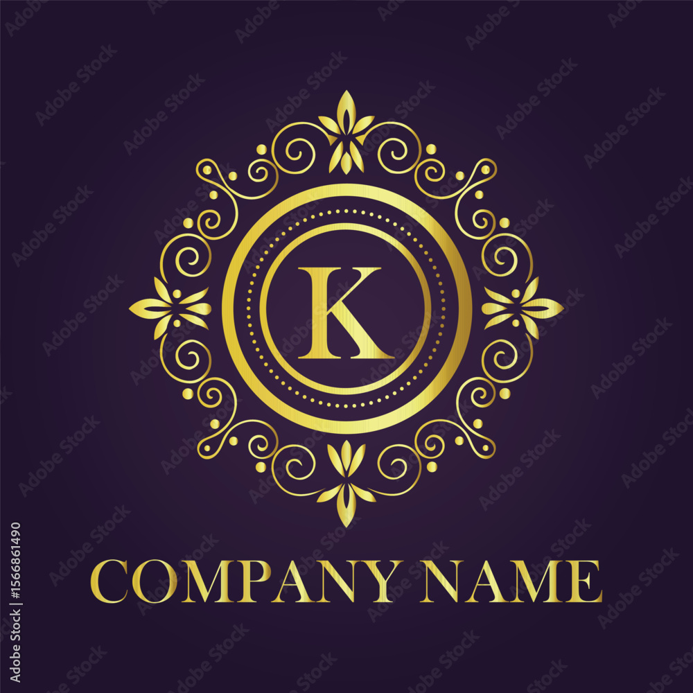 Fototapeta premium Letter luxury gold logo concept