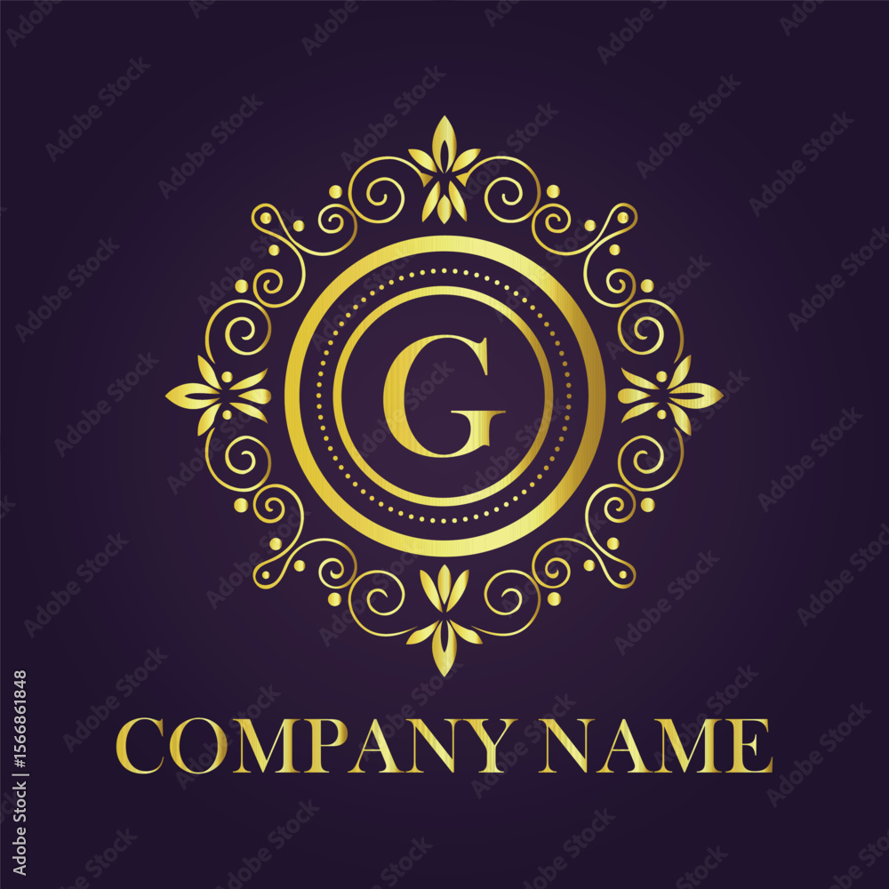 Fototapeta premium Letter luxury gold logo concept