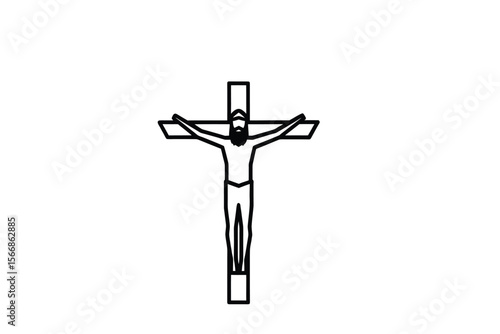 Jesus Christ on the Cross Outline Silhouette
