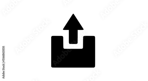 Simple Upload Icon Silhouette Representing Data Transfer or Sharing