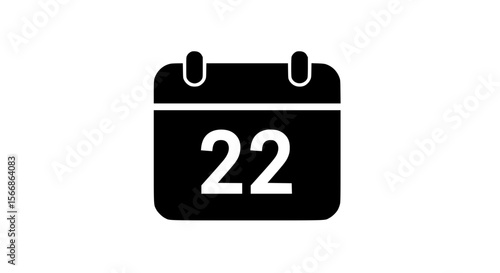 Calendar Page Showing the Twenty Second Day of the Month Silhouette