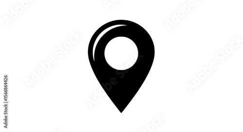 Free Download Black silhouette of a location pin marker icon on a white background indicating a point of interest - GFXLoad