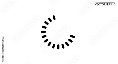 Circular Progress Indicator Silhouette Design Abstract Loading Animation Symbol
