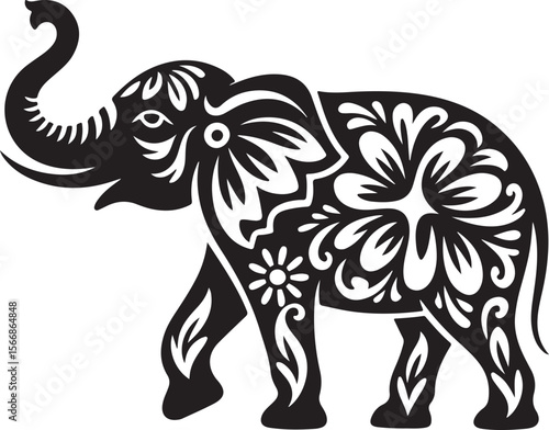 Wallpaper Mural Walking Elephant with Raised Trunk Silhouette

Mother and Baby Elephant Vector Scene

Decorated Indian Elephant Silhouette Design

Elephant in Savannah Vector Art

Elephant Herd Silhouette at Sunset Torontodigital.ca