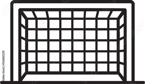 Simple Black and White Illustration of a Soccer Goal for Sports and Athletic Purposes Vector Design