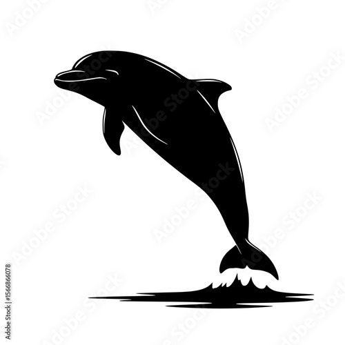 Graceful Dolphin Leaping Through Ocean Waves a Stunning Display of Aquatic Majesty