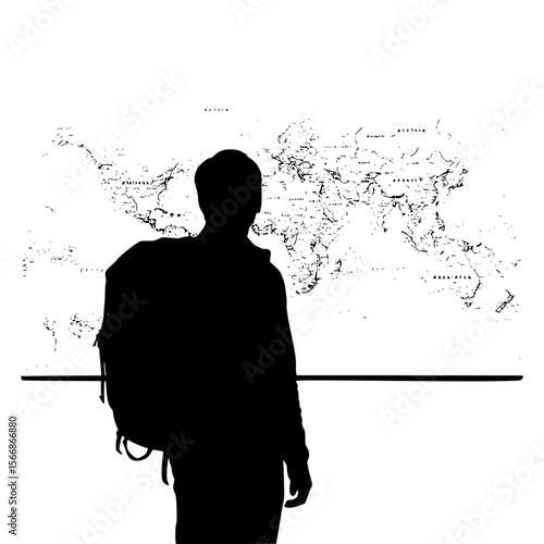 Person looking at a large world map ready for their next adventure