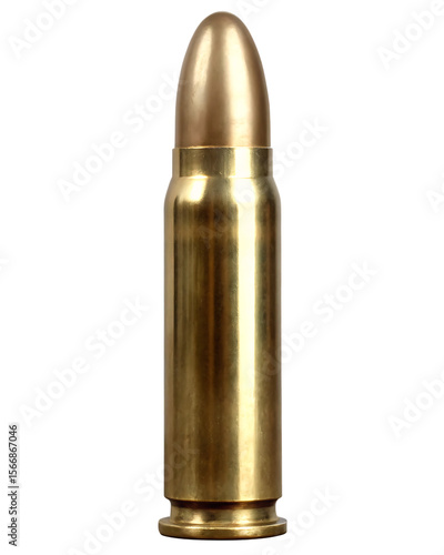 a brass bullet isolated on white background PNG , AI GENERATED