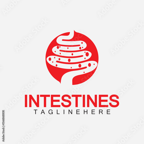 Intestine human Logo vector design, Intestine Organ medical design