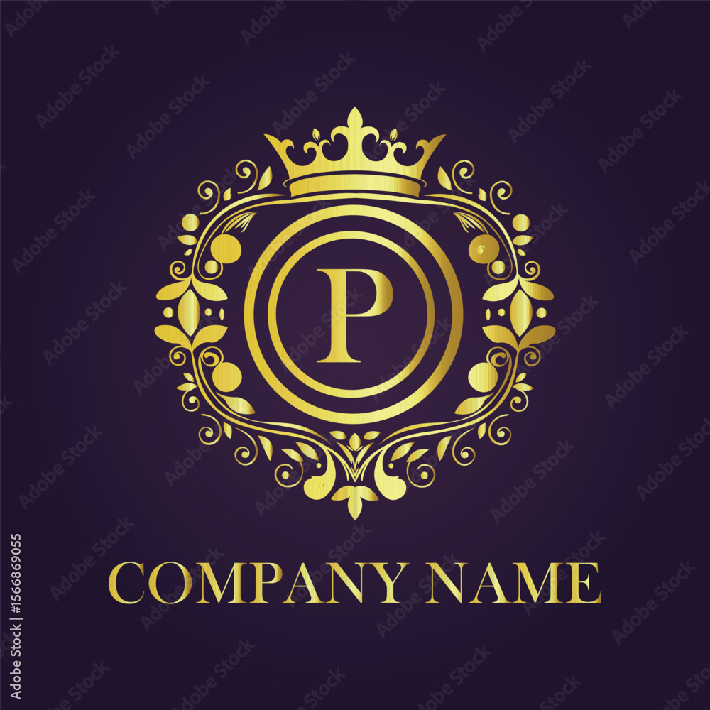 Obraz premium Letter luxury gold logo concept