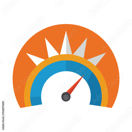 Internet Speed Test Gauge Icon with Burst Effect