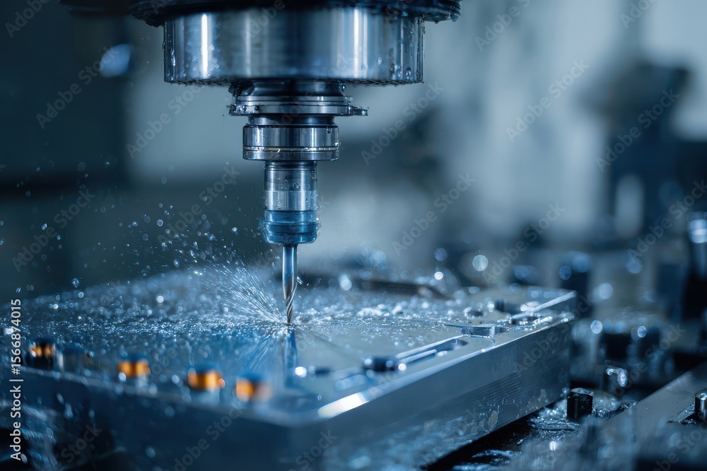 Stunning photo of cNC milling machine cutting the plastic parts with solid ball endmill tool. The hi-technology manufacturing processing by CNC machining center. Stunning photo of cNC milling machine cutting the plastic parts with solid ball endmill tool. The hi-technology manufacturing processing by CNC machining center.