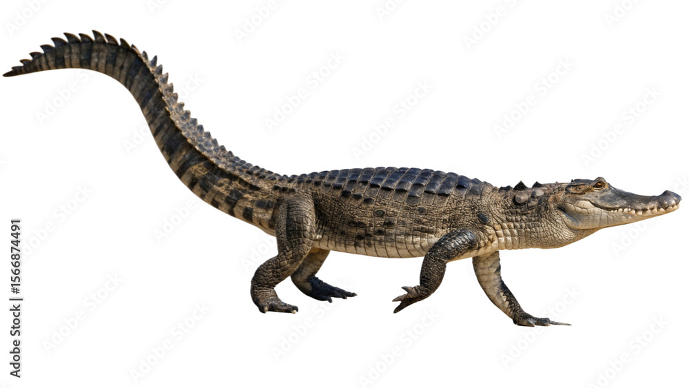 Fototapeta premium Crocodile, isolated transparent background