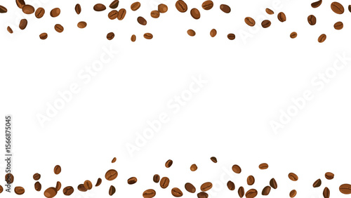 Brown coffee beans isolated vector frame banner background, packaging, mockup template for artwork