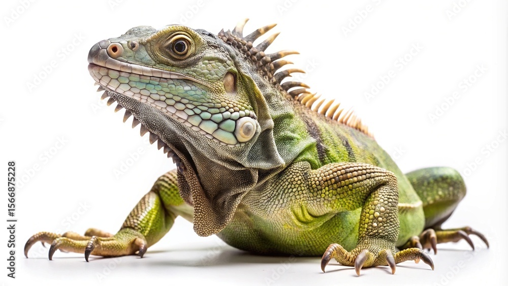 Obraz premium Wooden towel ladder with teal and green striped towels on white background