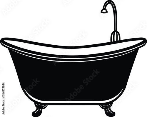 bathtub on white background.eps