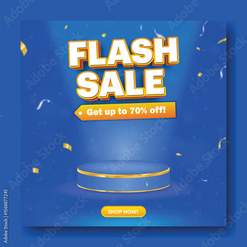 Flash Sale Social Media Post Design Tamplate. Editable File , Flash Sale Mega Sale 11.11 Sale Design.