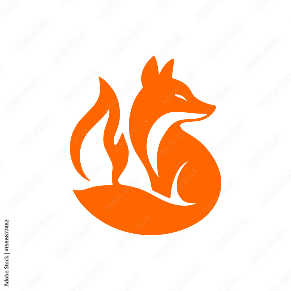 Obraz premium Fiery fox icon 