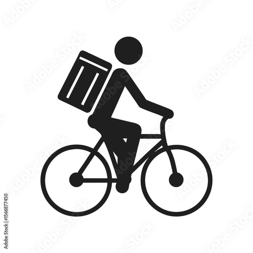 Cyclist with delivery bag bicycle transportation