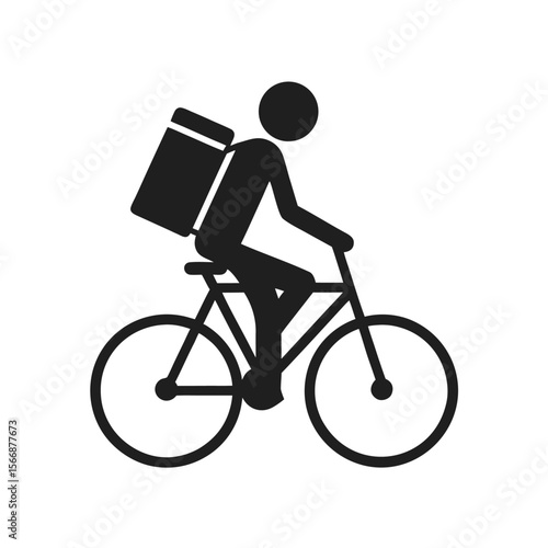 Cyclist with delivery bag bicycle transportation