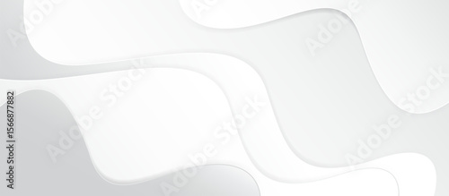 Minimalist Abstract Background with Flowing White and Light Gray Curves, Liquid-Inspired Gradient Waves and Subtle Texture for Elegant Branding, Web Design, and Visual Projects