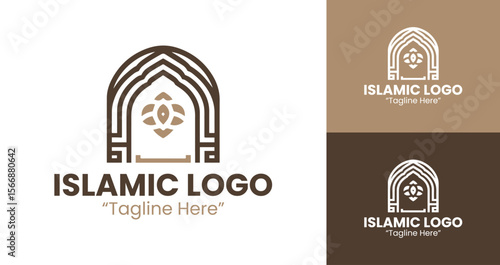 Premium Brown Islamic Logo Design for Corporate Branding and Elegant Identity Creation
