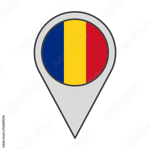 Vector illustration of a geolocation tag colored with the flag of Romania Free Download Vector illustration of a geolocation tag colored with the flag of Romania - GFXLoad