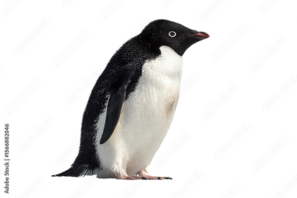 Obraz premium Adélie penguin standing against black background