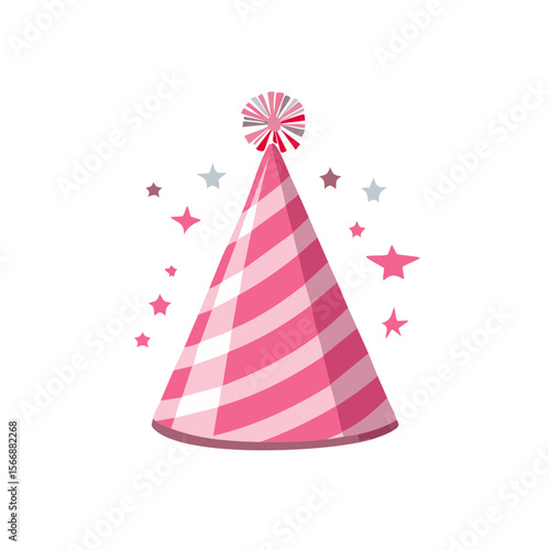 Birthday Party Hat Isolated on a Transparent Background 
