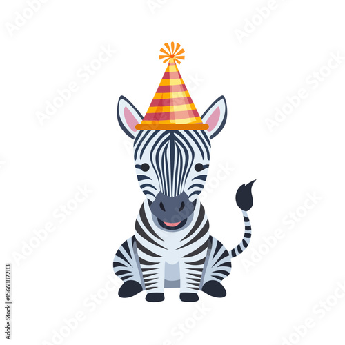Cute Cartoon Zebra Wearing ...