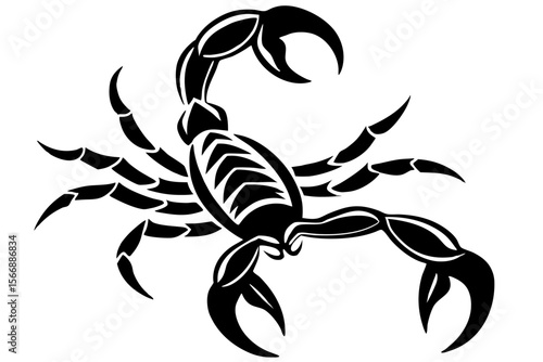 Stylized Tribal Scorpion Silhouette black animal