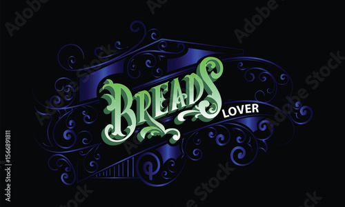 BREADS LOVER lettering custom style design
