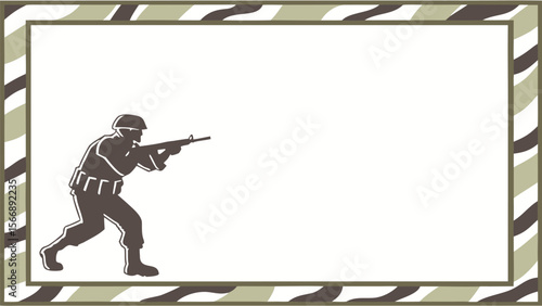 Silhouette of an armed soldier with a rifle, perfect for military and war illustrations