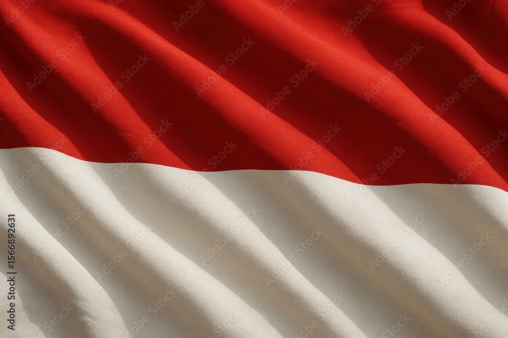 Obraz premium Riga, Latvia 05-09-2024 The vibrant red and white stripes of the Indonesian flag create a dynamic visual effect