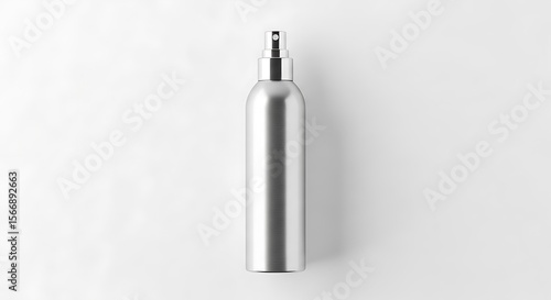 Blank Aluminum Spray Bottle Mockup on White Background for Product Display.