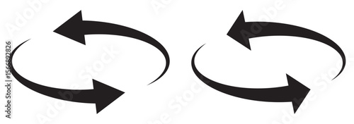 rotating arrow vector icon for 360 degrees clockwise icon for apps and website