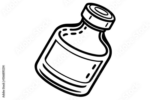 Medical vial with cap and label bottle medicine