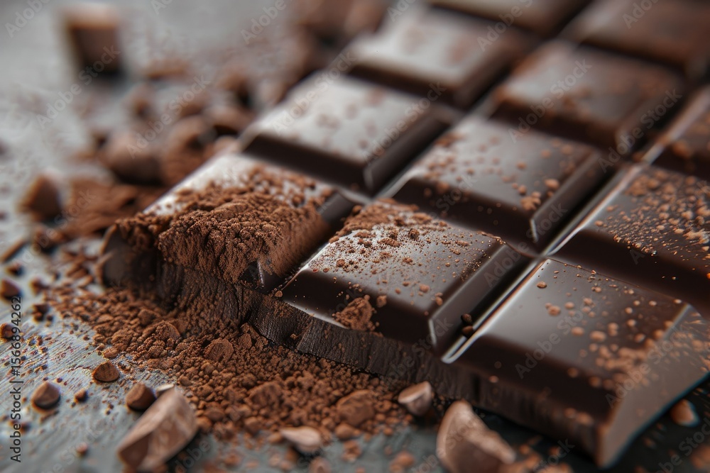 Clear Pixel Picture of Front View of Chocolate with Cocoa Powder Clear Pixel Picture of Front View of Chocolate with Cocoa Powder